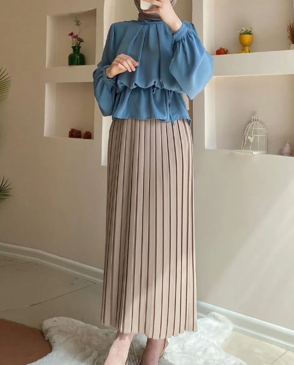 Pleated Skirt Hijab Suit