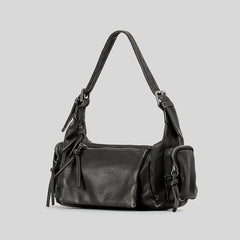 Punk Distressed Pu Leather Y2K Shoulder Bag