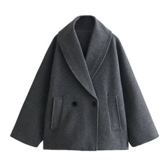 Vintage Double Breasted Oversized Wool Coat