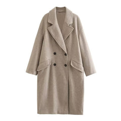 OOTD: Loose Coat + Striped Sweater + Wide Leg Trousers + Shoulder Bag