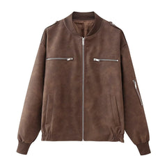 Vintage Wash Pu Leather Jacket