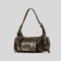 Punk Distressed Pu Leather Y2K Shoulder Bag