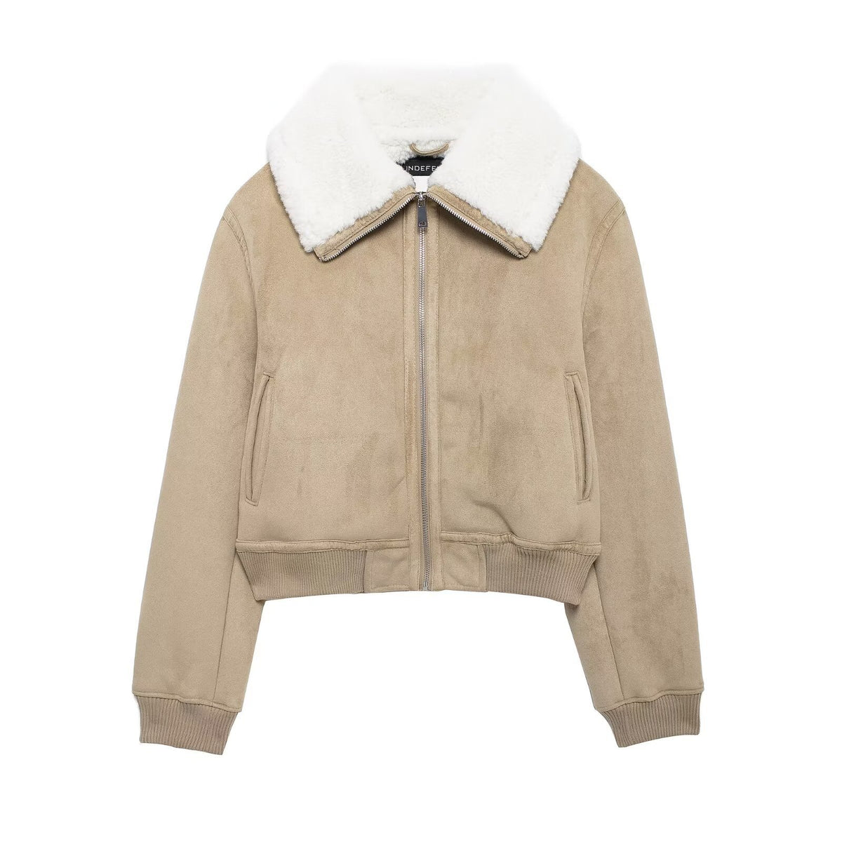 Vintage Wool Collar Zip Up Jacket