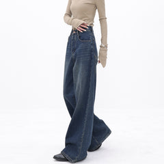 Vintage 90s Blue Wash Baggy Wide Leg Jeans