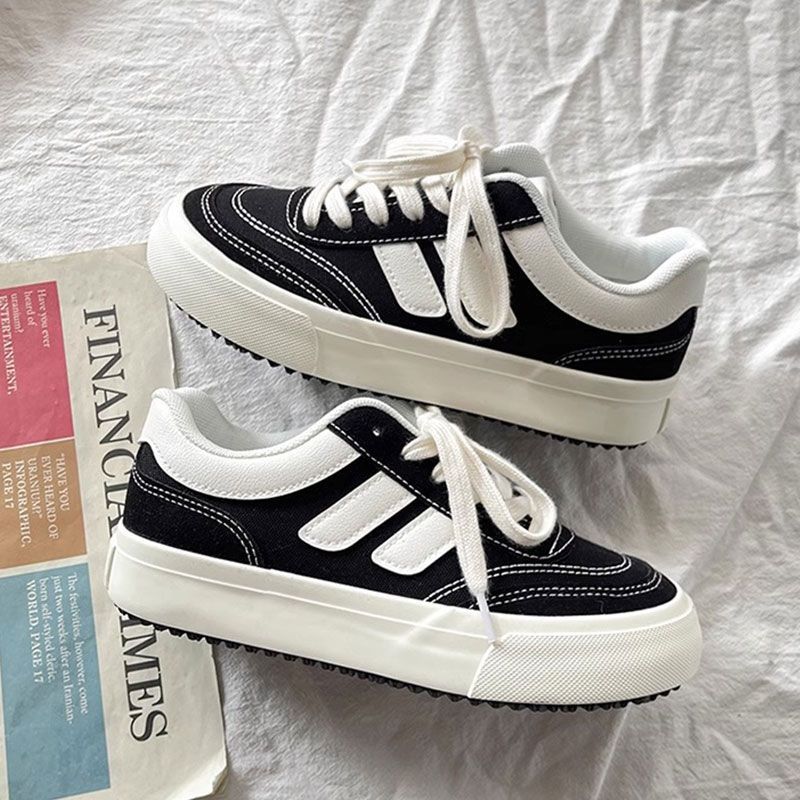 Striped Patchwork Platform Sneakers