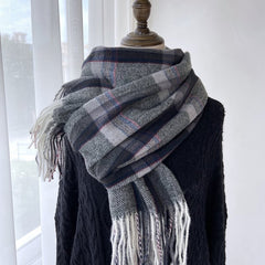 Vintage Plaid Print Scarf