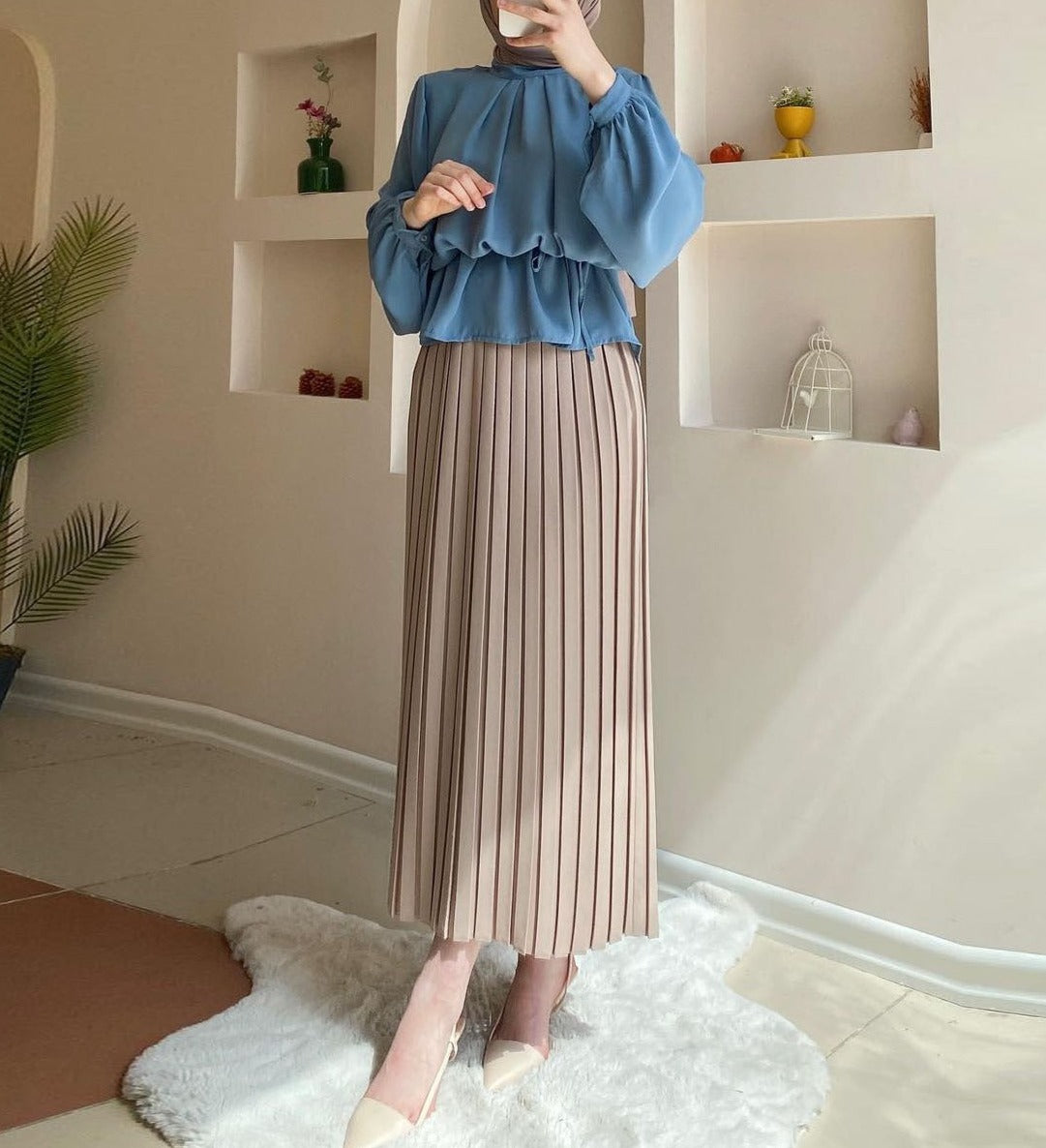 Pleated Skirt Hijab Suit