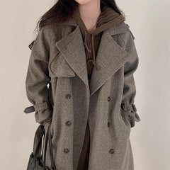 Double Breasted Mid-length Wool Coat