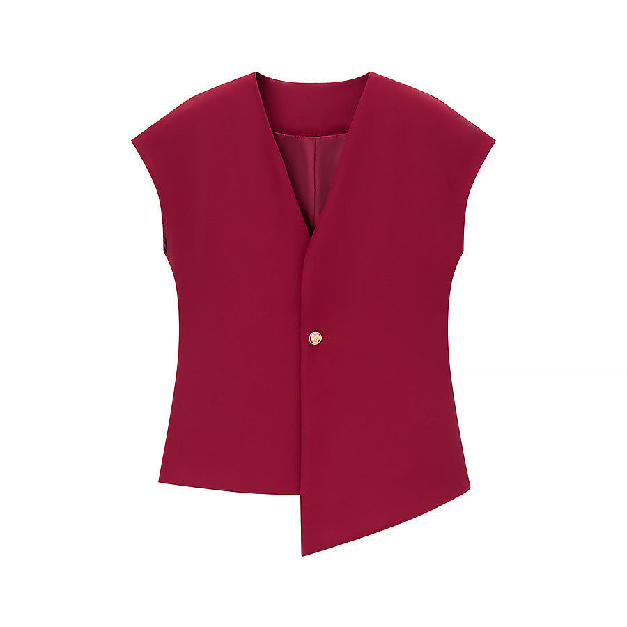 Minimalist Irregular Vest Casual Trousers Suit