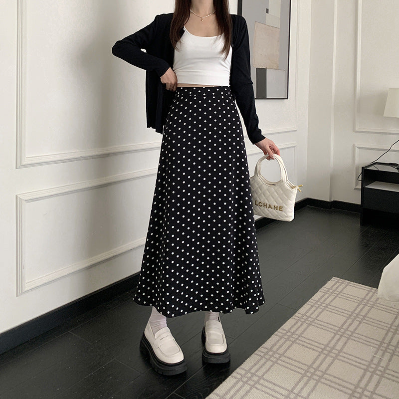 Vintage Polka Dot Maxi Skirt