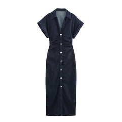 Summer European And American Style Midi Skirt Slim Fit Denim Midi Skirt Dress