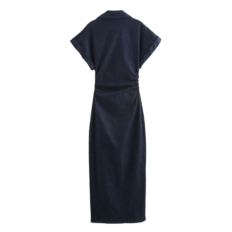 Summer European And American Style Midi Skirt Slim Fit Denim Midi Skirt Dress