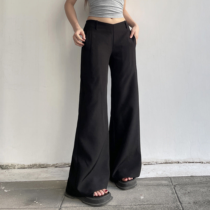 V-shaped Waist Wide Leg Casual Pants