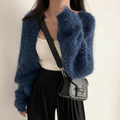 Knitted Fuzzy Oversized Cardigan