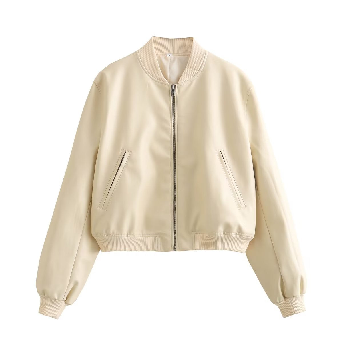 Faux Leather Bomber Jacket