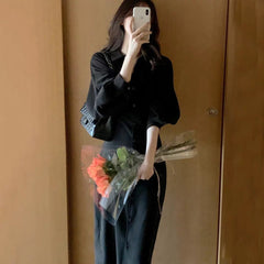 Women's Retro Temperament Waist Slim Shirt Dress