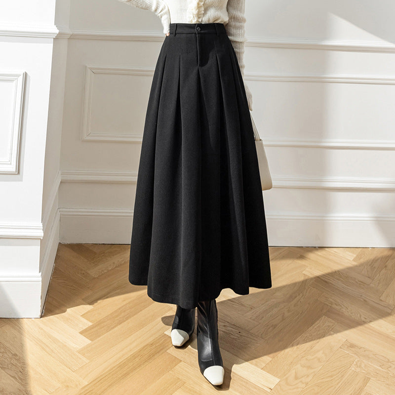 High Waist Pleated Maxi Skirt