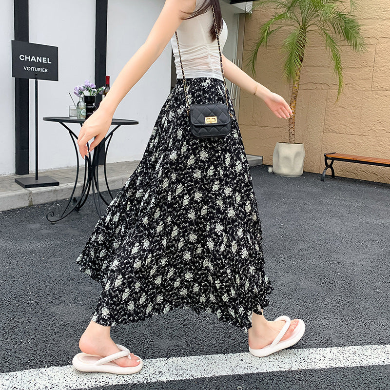 Aesthetic Floral Print Maxi Skirt