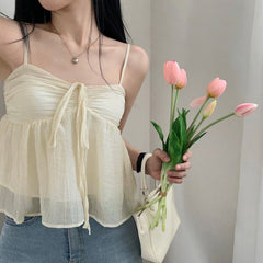 Aesthetic Front Tie Cami Top